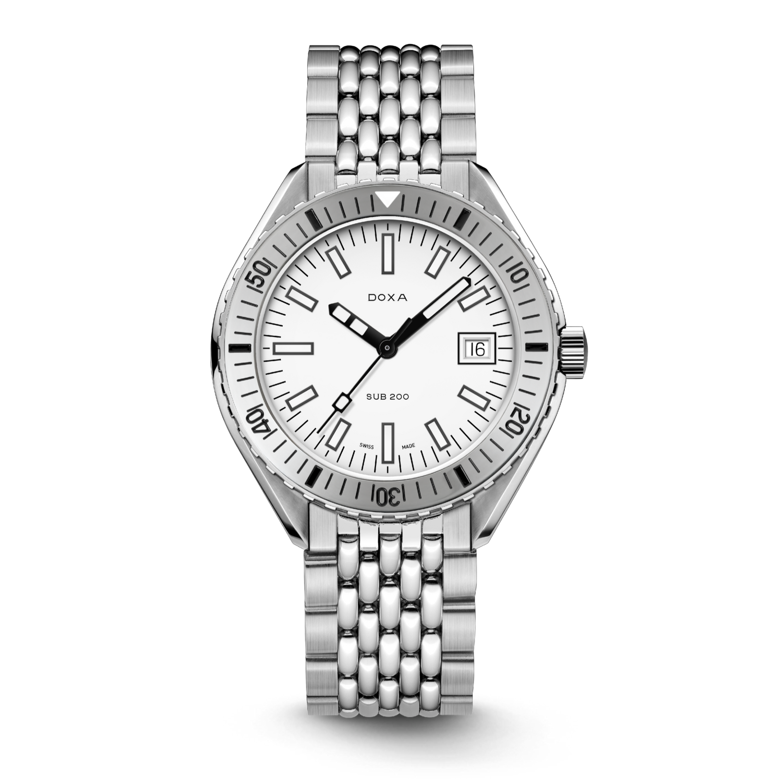 Doxa 200 - Whitepearl (White) Steel Bezel