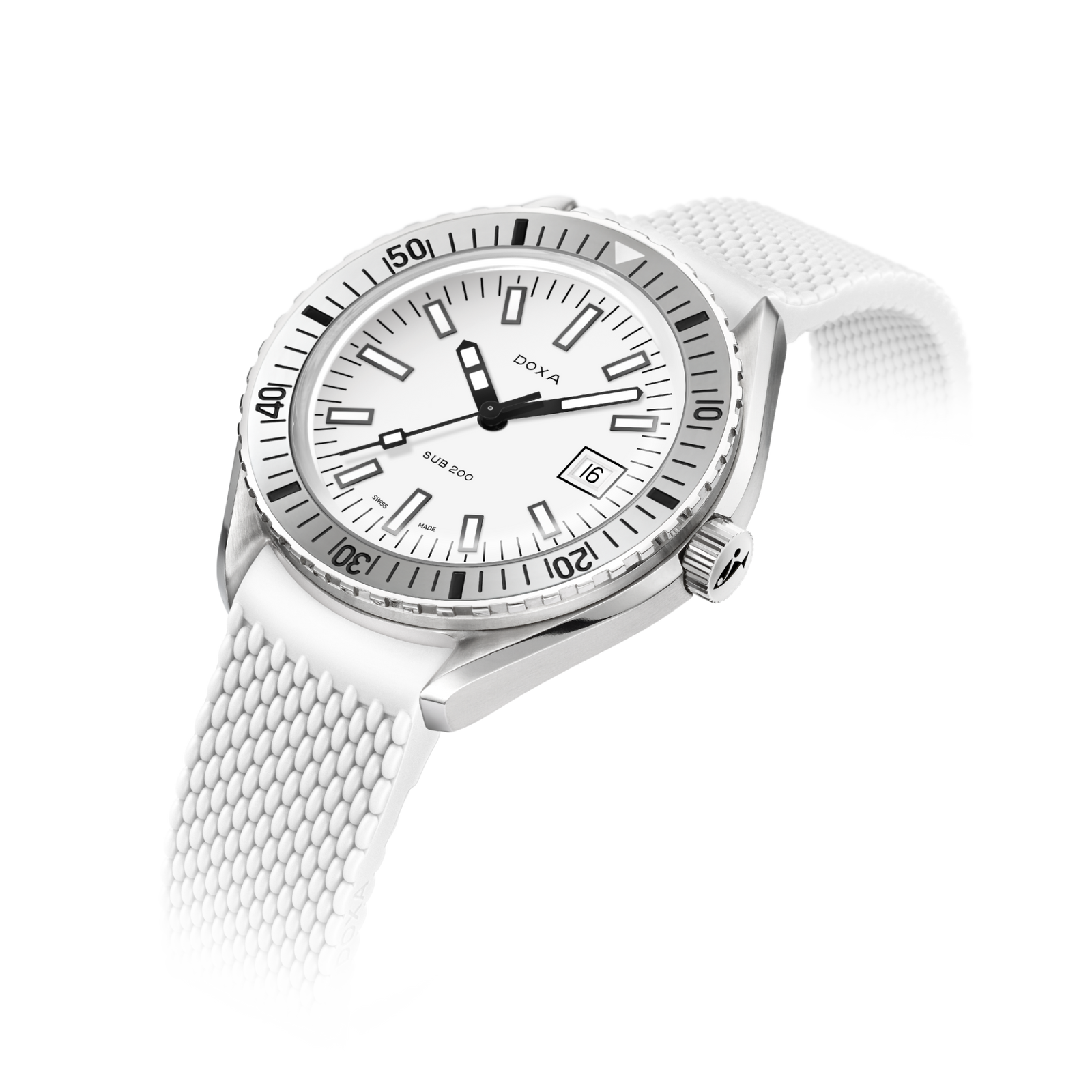Doxa 200 - Whitepearl (White) Steel Bezel
