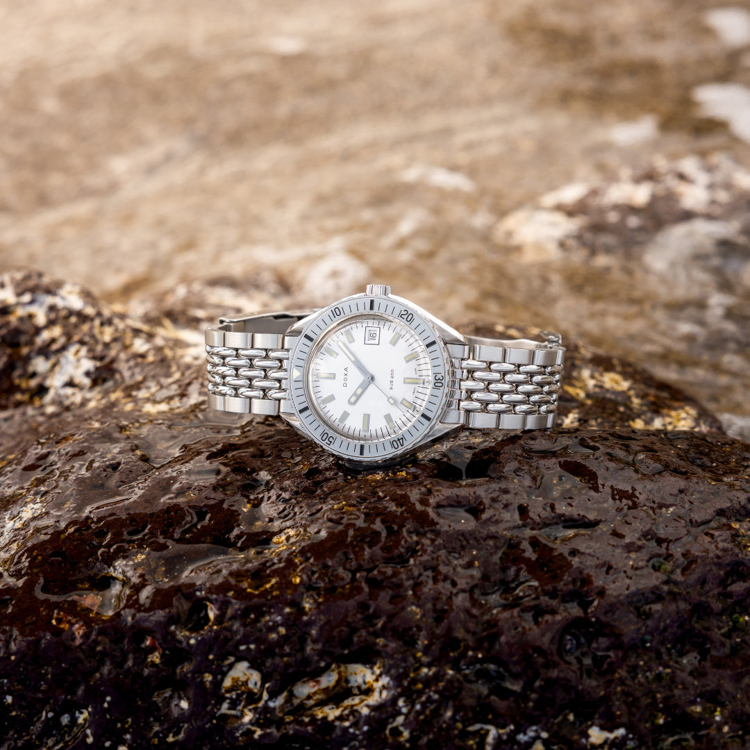 Doxa 200 - Whitepearl (White) Steel Bezel