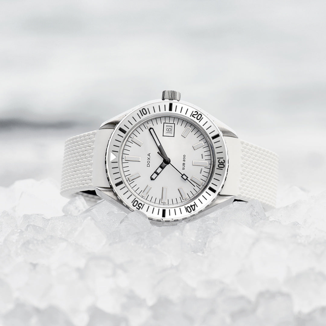 Doxa 200 - Whitepearl (White) Steel Bezel