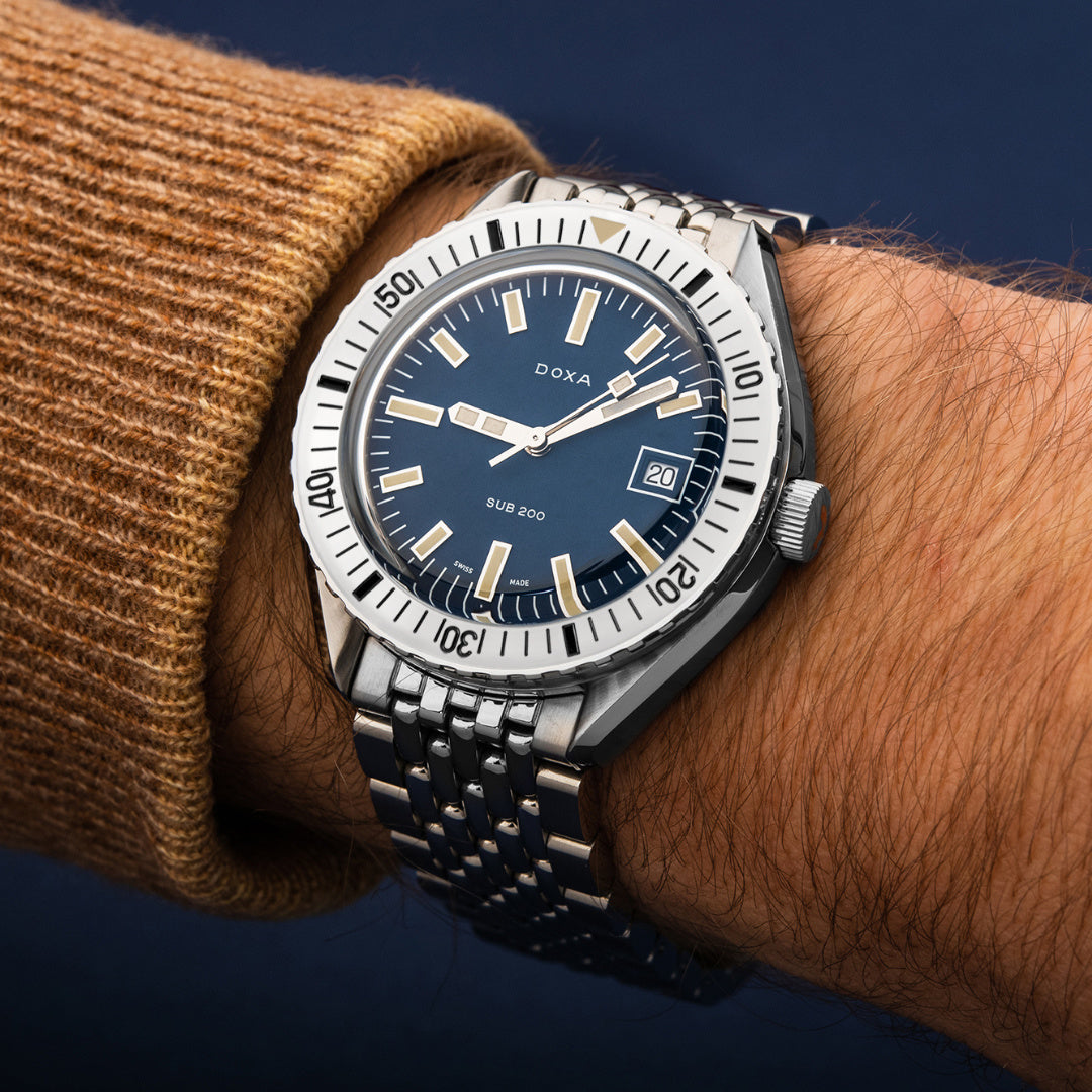 Doxa 200 - Carribean (Navy Blue) Steel Bezel