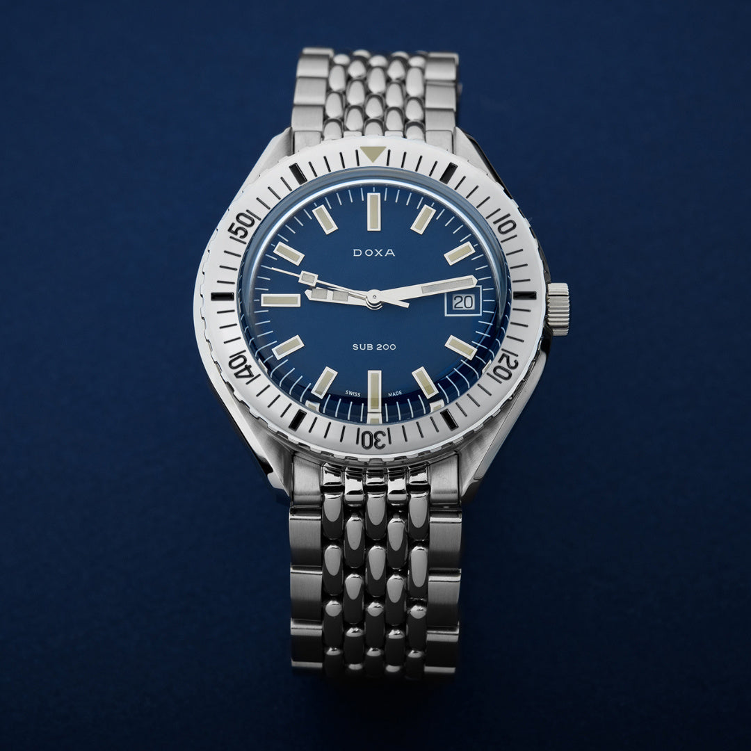 Doxa 200 - Carribean (Navy Blue) Steel Bezel
