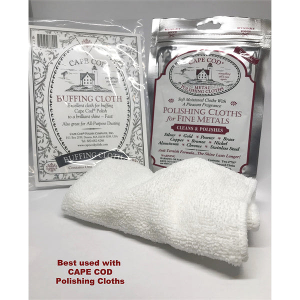 Cape Cod Polish Industrial Size Bundle Tin for Fine Metals | (12) 6x12  Polishing Cloths | (1) 12x12 Buffing Cloth | (1) Pair of Nitrile Gloves