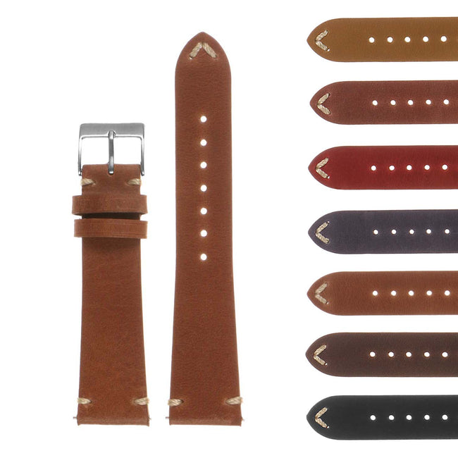 TRIBUTE II Hand-Stitched Classic Leather Watch Band