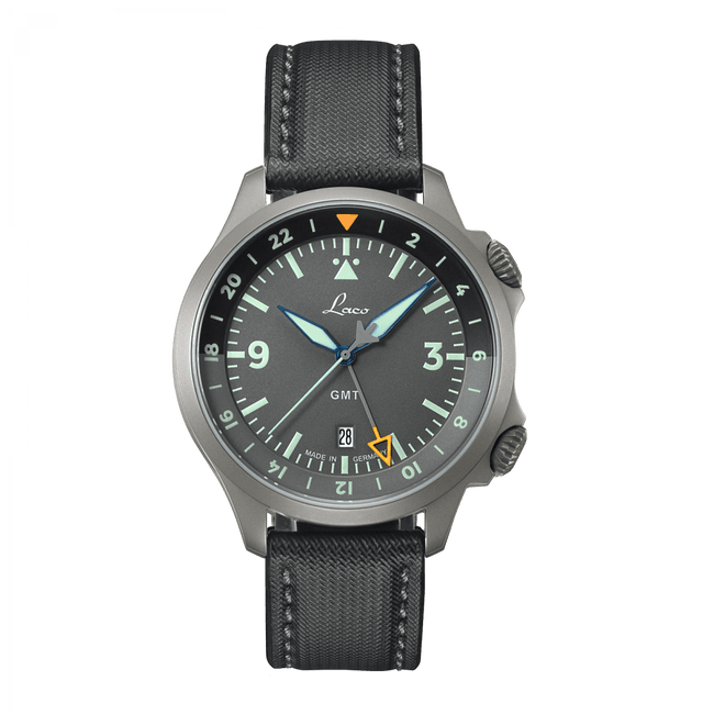 Laco - Frankfurt GMT 43 mm Grau Automatic