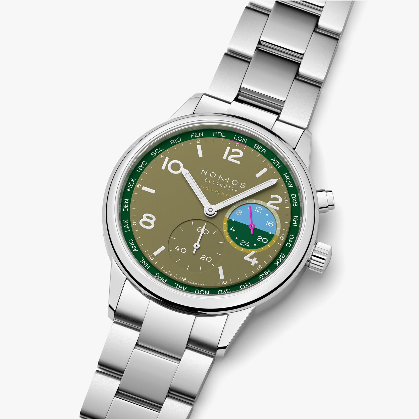 NEW! NOMOS - Club Sport Worldtimer Jungle Ref: 790.S2