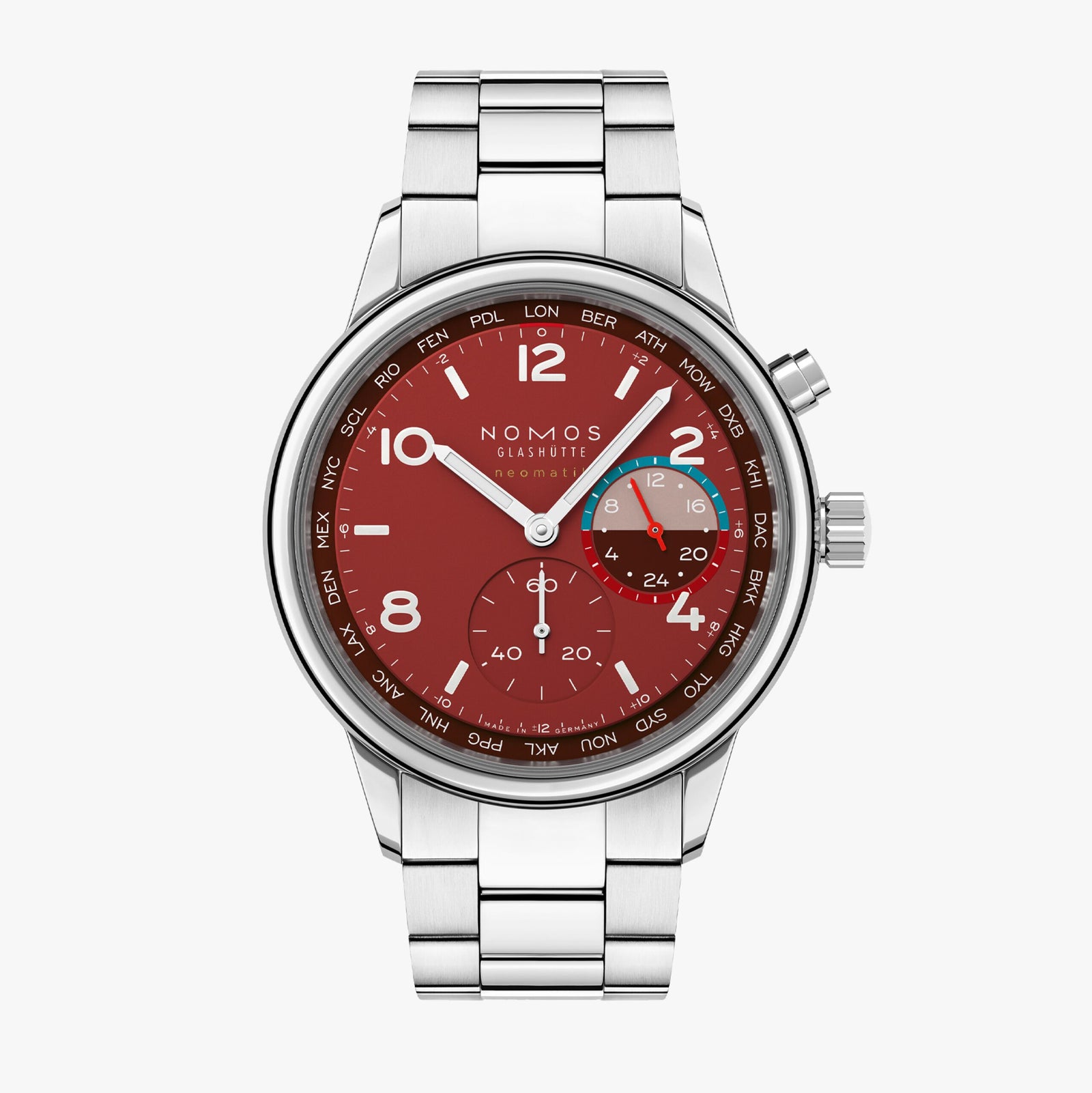 NEW! NOMOS - Club Sport Worldtimer Magma Ref: 790.S5