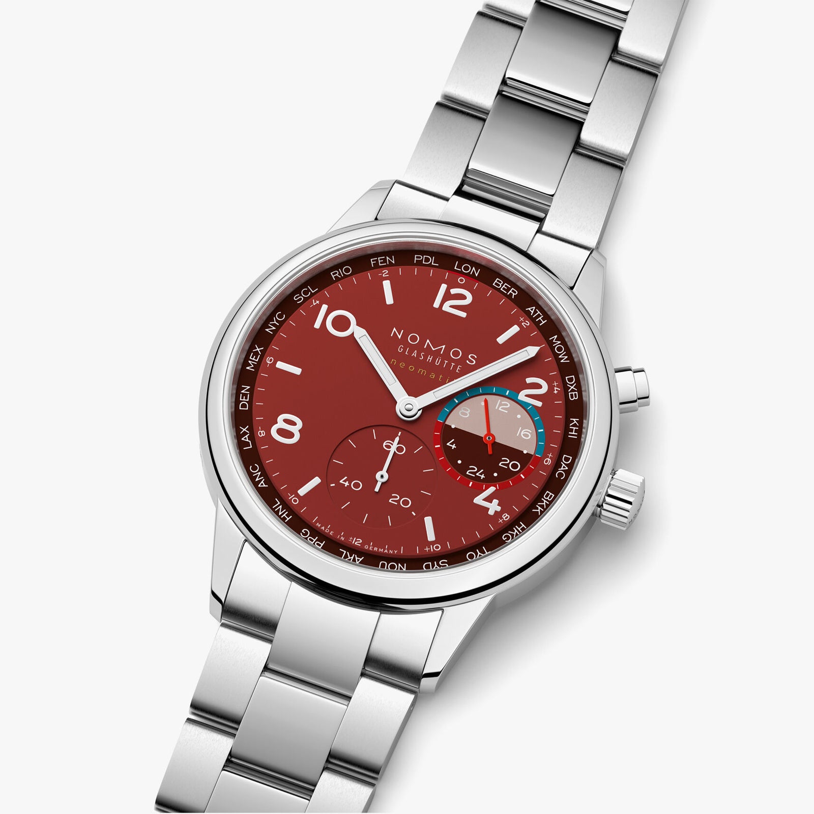 NEW! NOMOS - Club Sport Worldtimer Magma Ref: 790.S5
