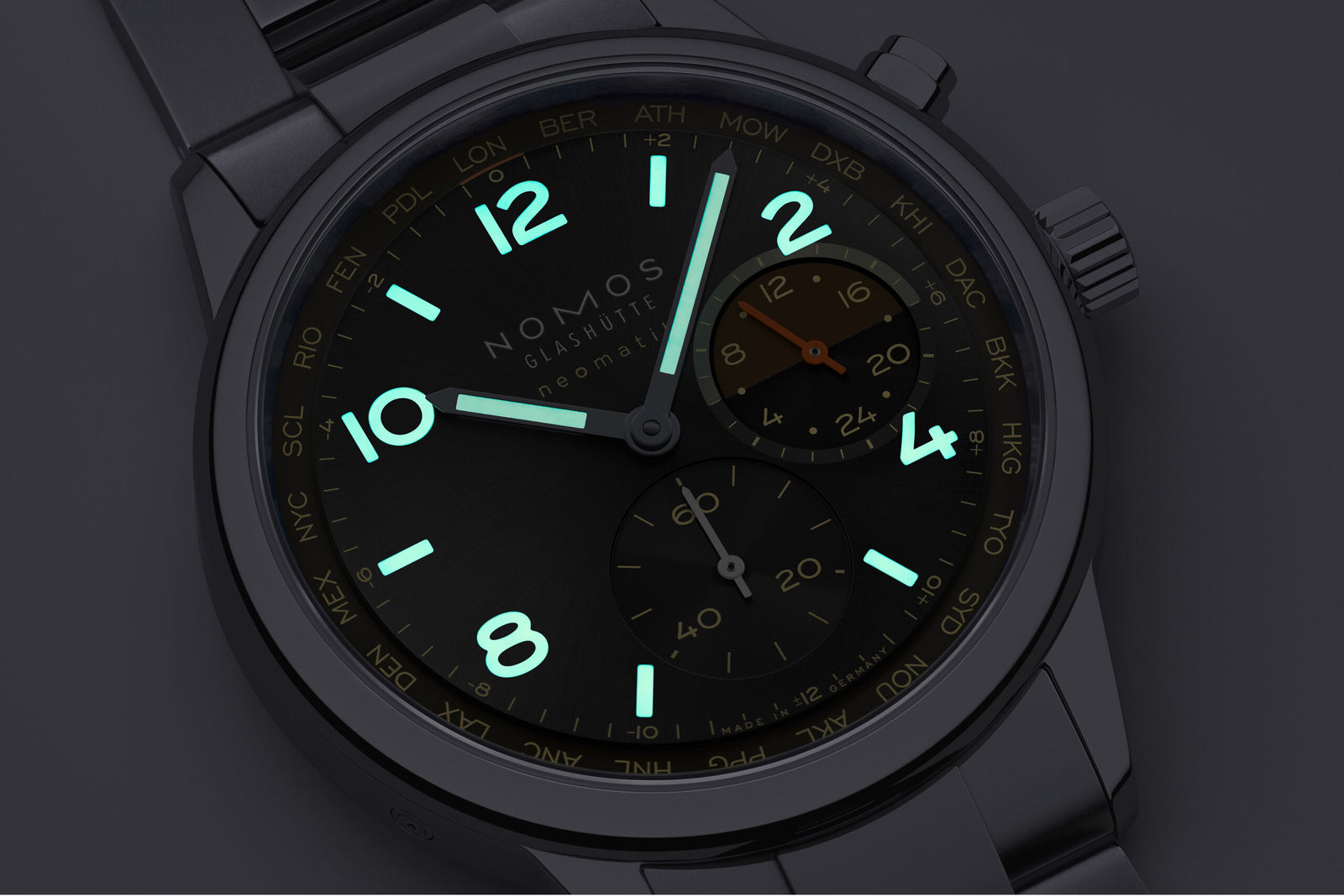 NEW! NOMOS - Club Sport Worldtimer Grid Ref: 790.S8