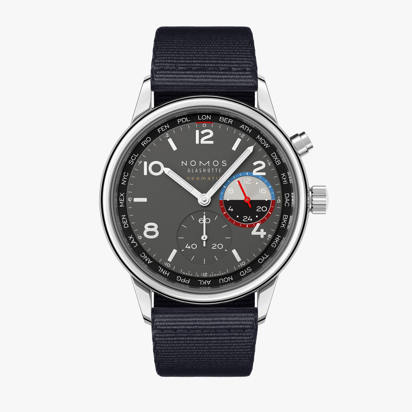 NEW! NOMOS - Club Sport Worldtimer Volcano Ref: 790.S1