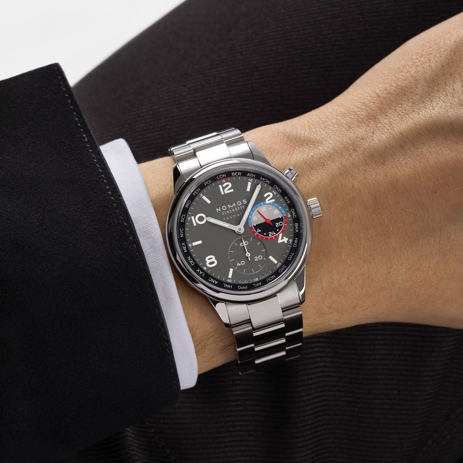 NEW! NOMOS - Club Sport Worldtimer Volcano Ref: 790.S1