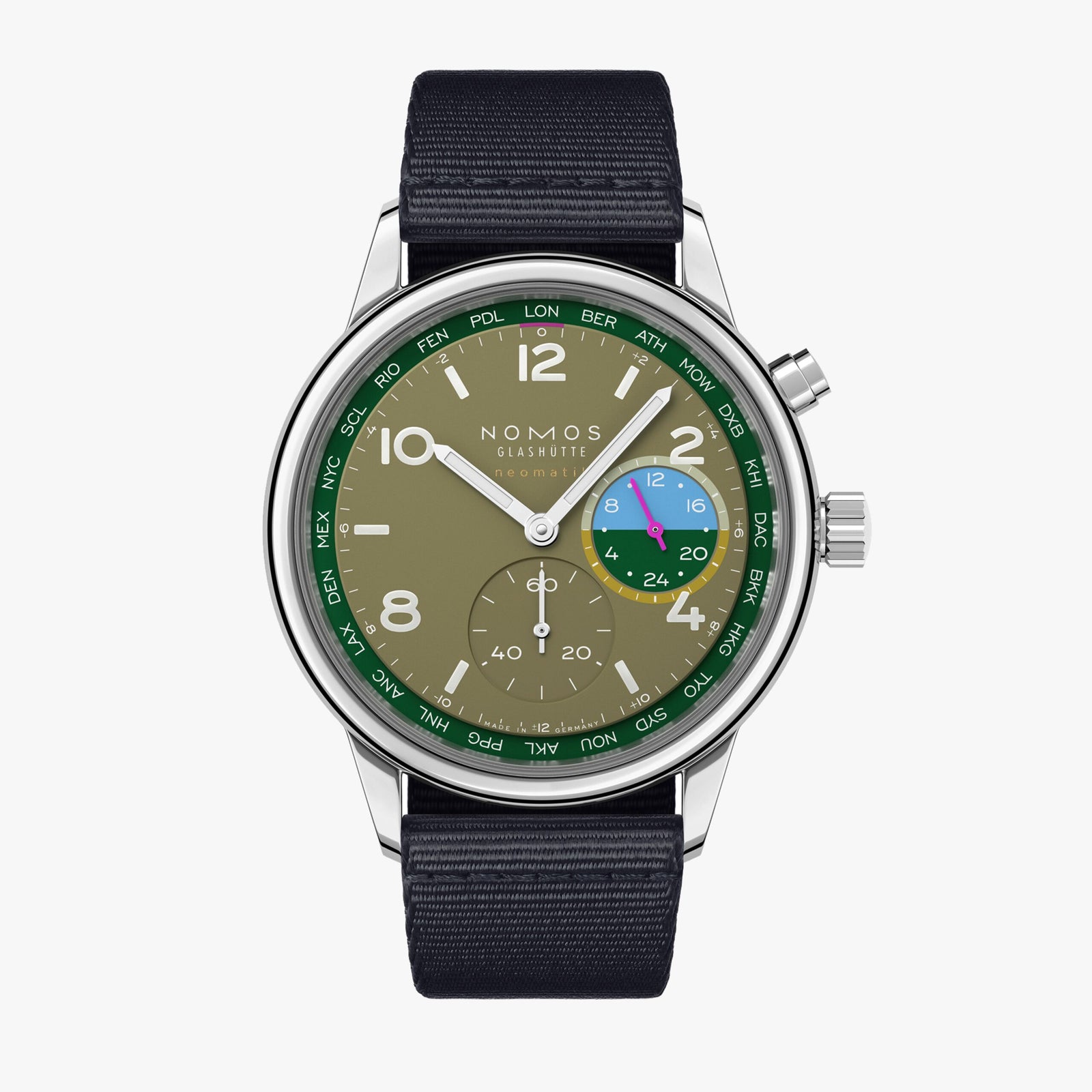 NEW! NOMOS - Club Sport Worldtimer Jungle Ref: 790.S2