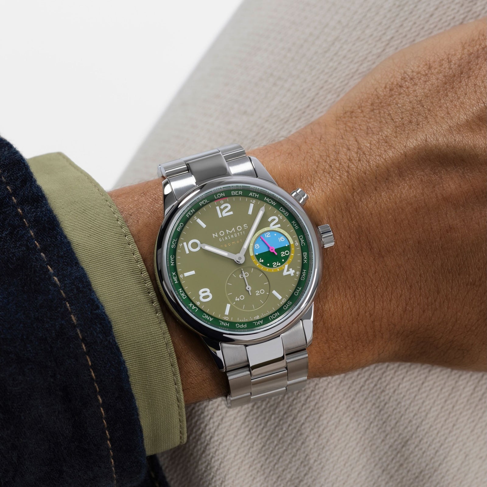 NEW! NOMOS - Club Sport Worldtimer Jungle Ref: 790.S2