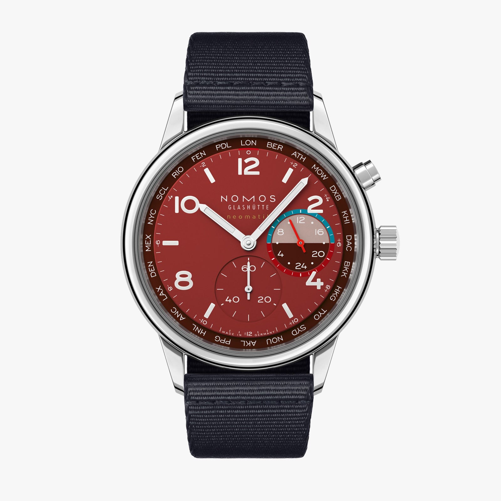 NEW! NOMOS - Club Sport Worldtimer Magma Ref: 790.S5