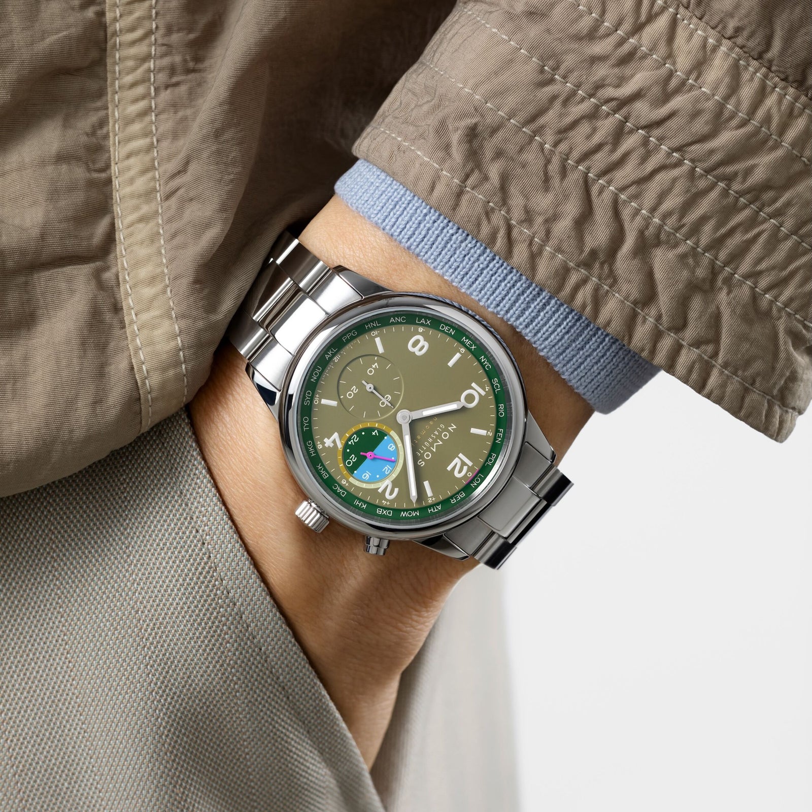 NEW! NOMOS - Club Sport Worldtimer Jungle Ref: 790.S2