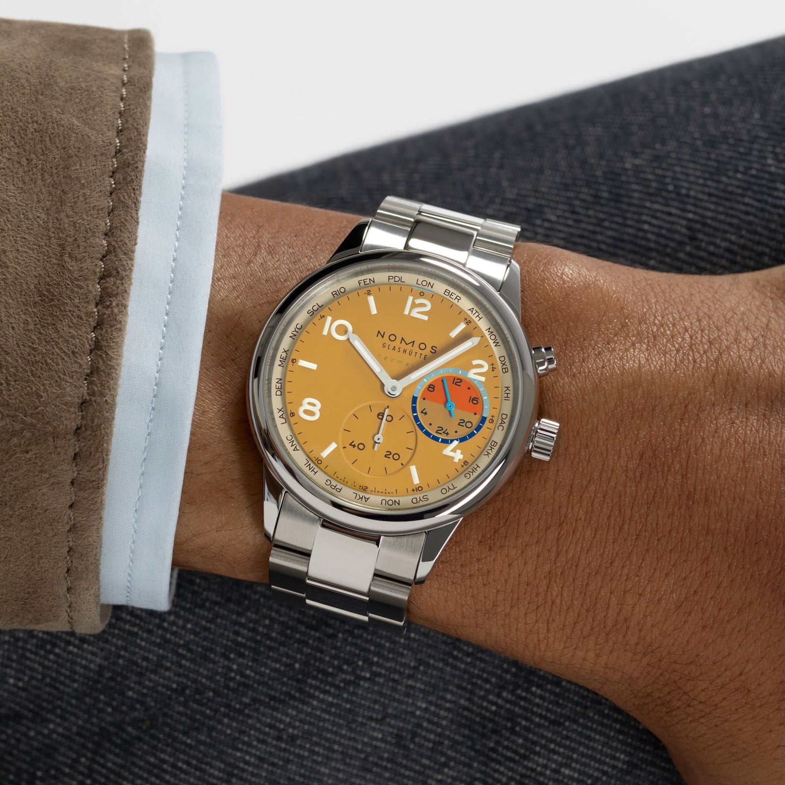 NEW! NOMOS - Club Sport Worldtimer Dune Ref: 790.S6