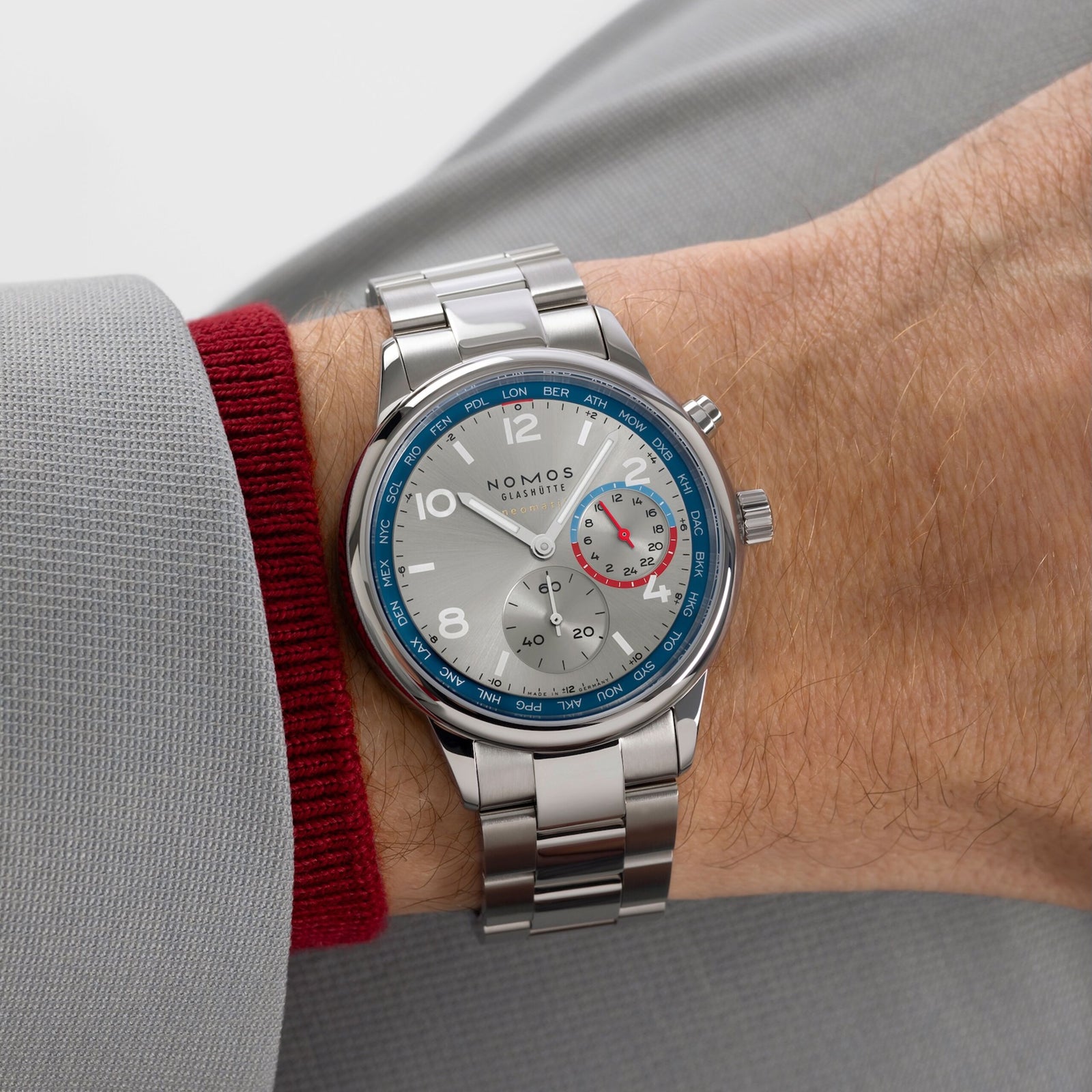 NEW! NOMOS - Club Sport Worldtimer Silver Ref: 791