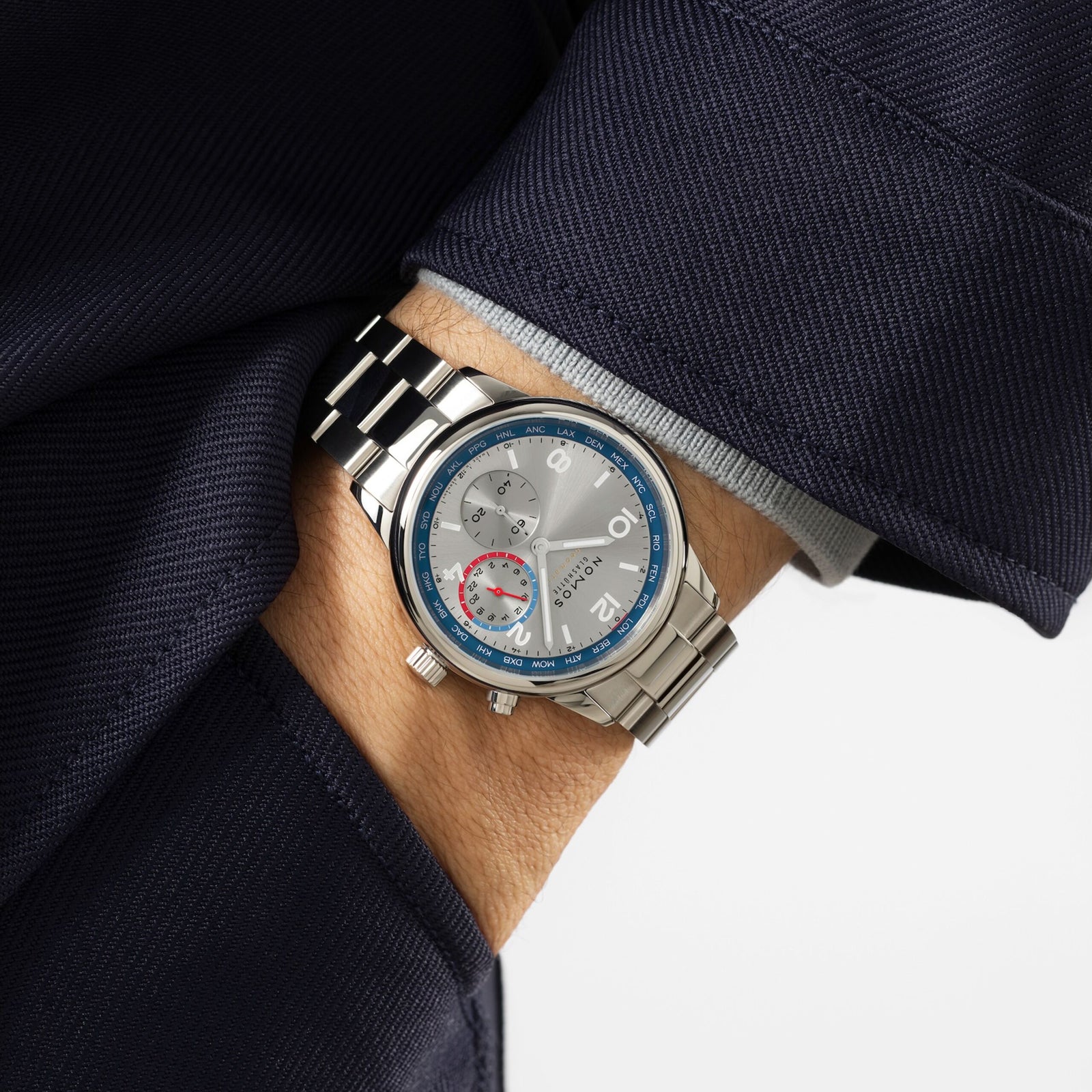 NEW! NOMOS - Club Sport Worldtimer Silver Ref: 791