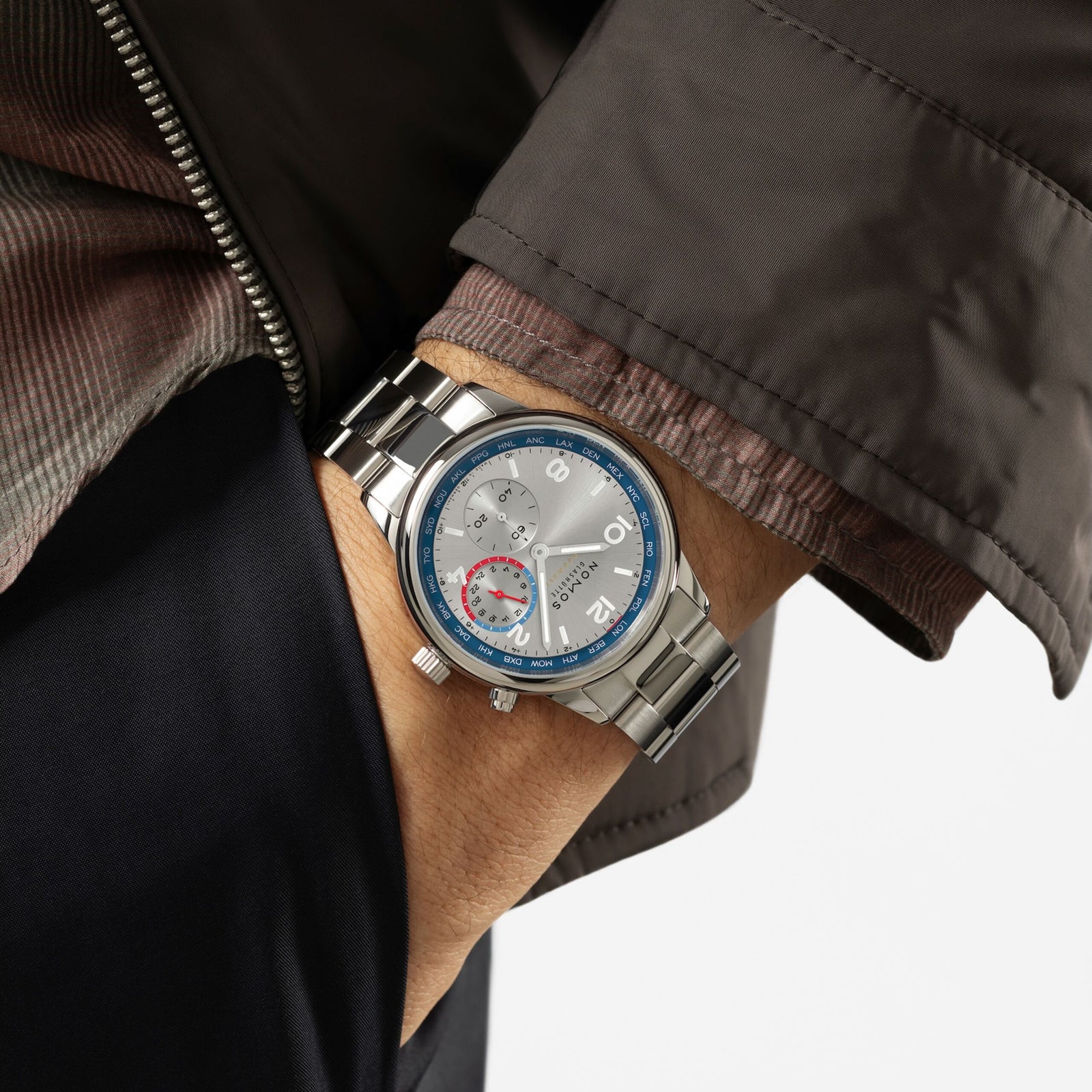 NEW! NOMOS - Club Sport Worldtimer Silver Ref: 791