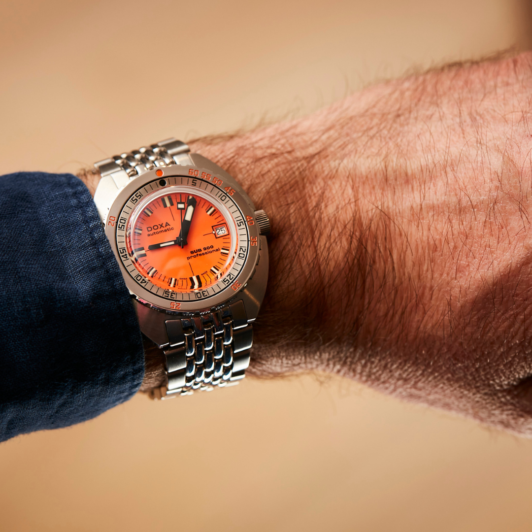 Doxa 300 Professional Orange Steel Rice Beads Bracelet