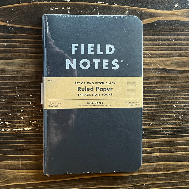 Field Notes - 2 Pack (Pitch black) 4-3/4" x 7-1/2"