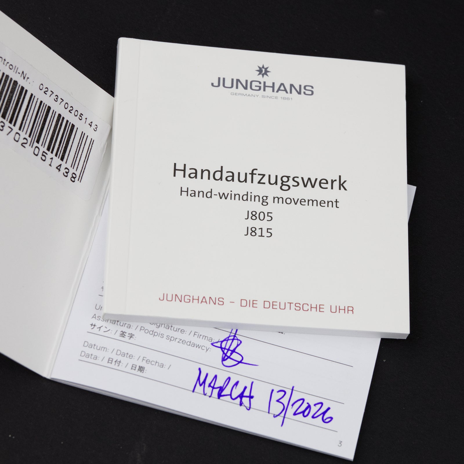 Junghans - max bill Handaufzug 27/3702.02