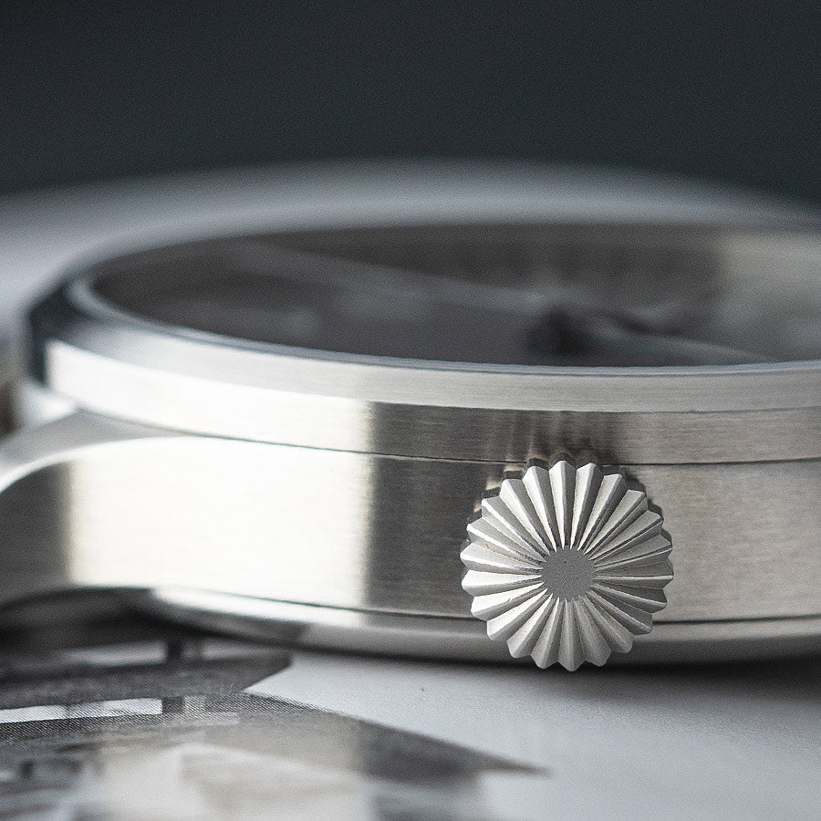 Close-up Laco Aachen with a detailed emblem on crown