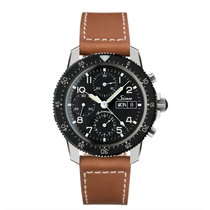 Sinn 103 St Calfskin Leather Brown White Seams