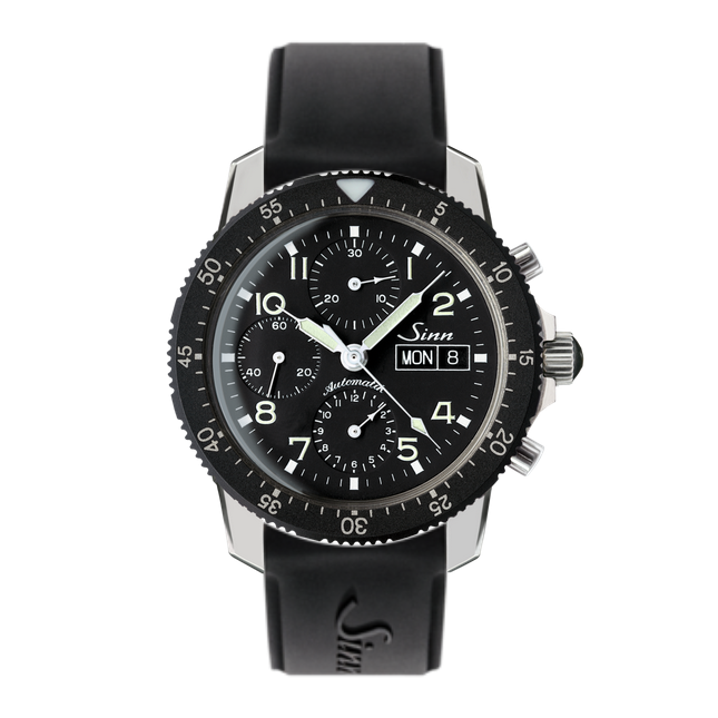 Sinn 103 St Pilot Chronograph Automatic Watch Black Dial Solid Bracelet